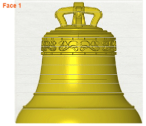 Decoration of a bronze bell with a trefoil frieze