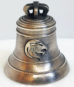 Bronze bell object of an original personalized gift for a birthday